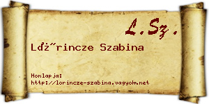 Lőrincze Szabina névjegykártya